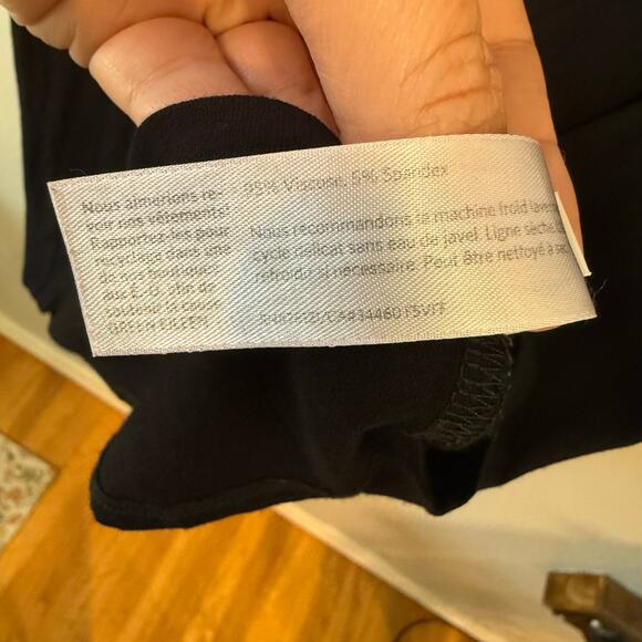 EILEEN FISHER Women's 3/4 Sleeve Mock Neck 1/2 Button Front Tunic Top Black XXS - Picture 4 of 9